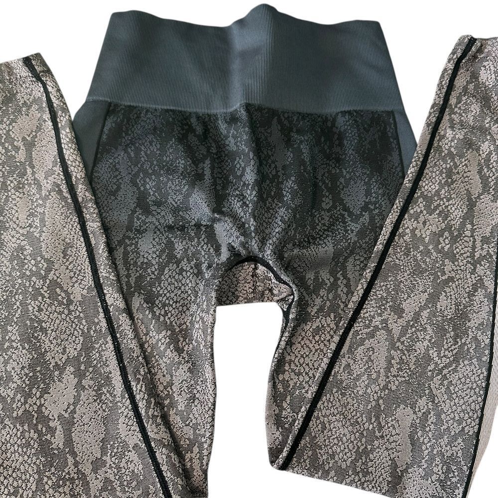 Designer Snake Print Athletic Leggings Workout Yoga Pants High Waist Compression - Picture 7 of 16